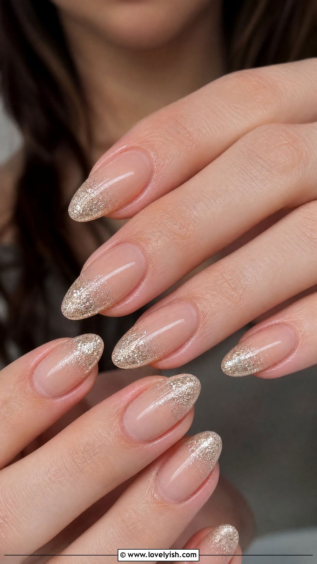 Nude Glitter Tip Nails - 50 nude nails - 50 nude nails