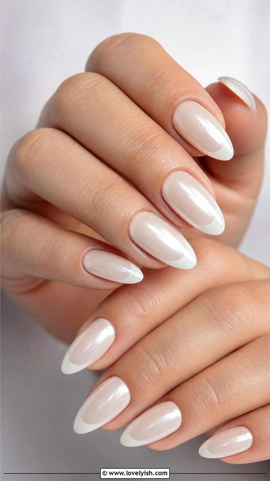 Nude Glossy French Tip Almond Nails - 50 almond french tip nails - 50 almond french tip nails