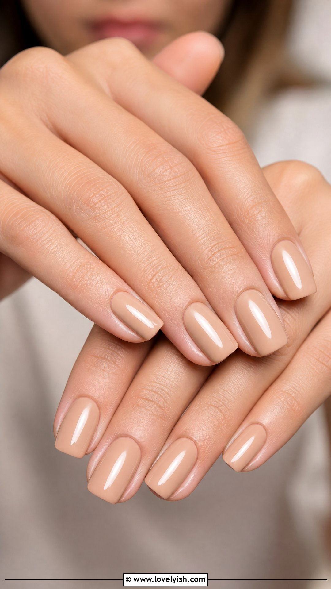 Nude Glossy Squoval Nails - 50 squoval nails - 50 squoval nails
