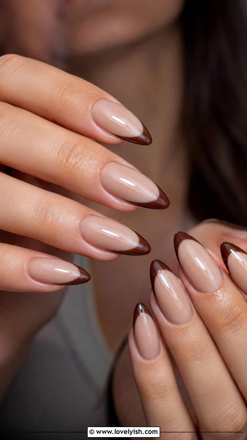 Nude Nails With Brown French Tips - 50 nude nails - 50 nude nails