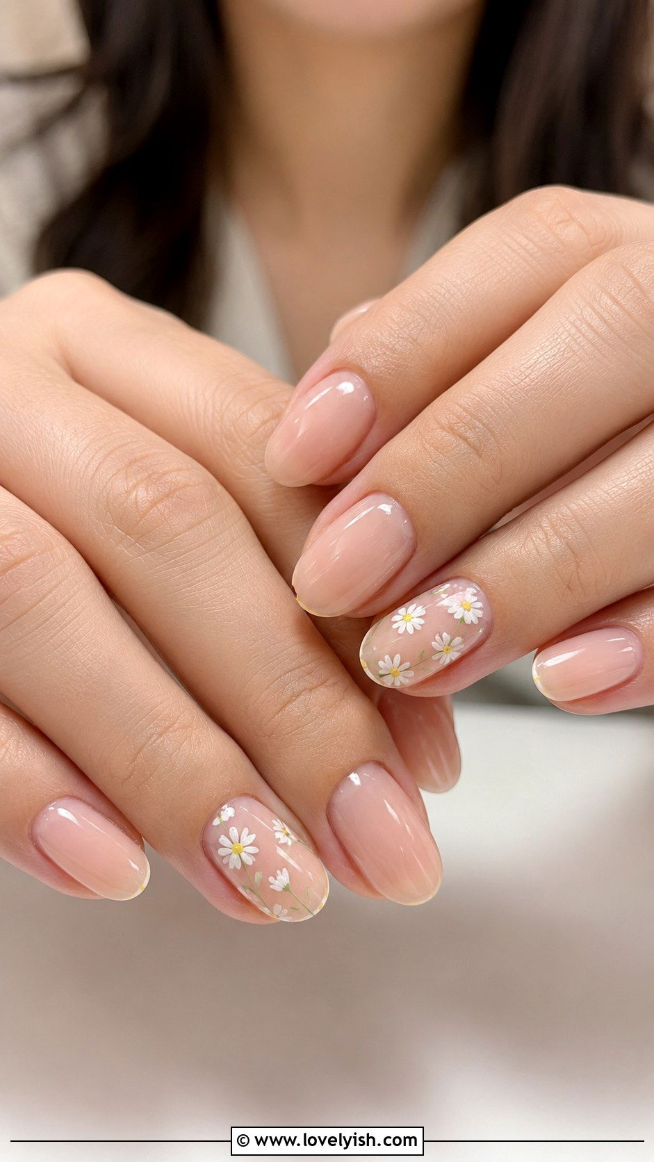 Nude Nails With Floral Accents - 50 nude nails - 50 nude nails