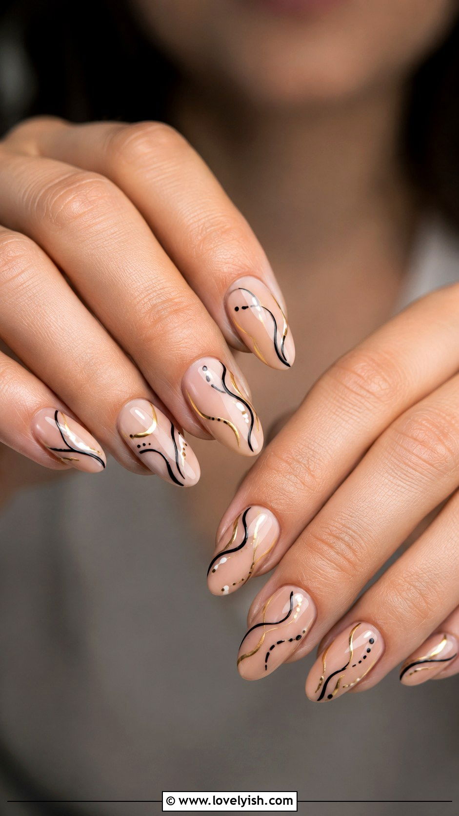 Nude Nails With Iridescent Glitter - 50 nude nails - 50 nude nails