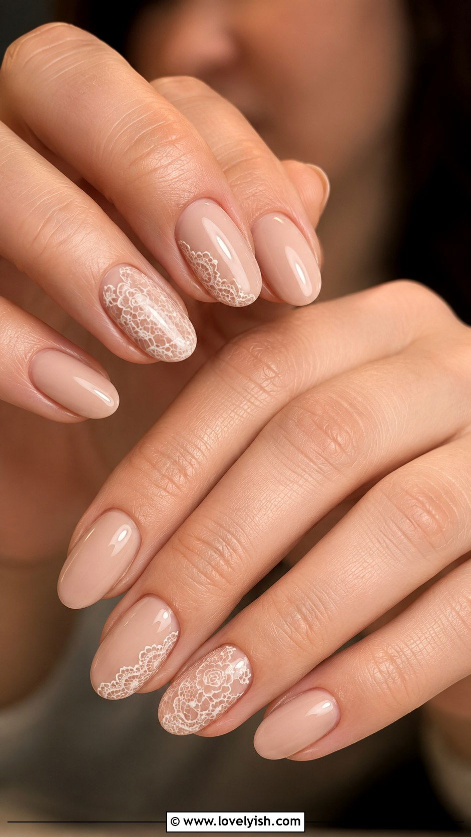 Nude Nails With Lace Design - 50 nude nails - 50 nude nails