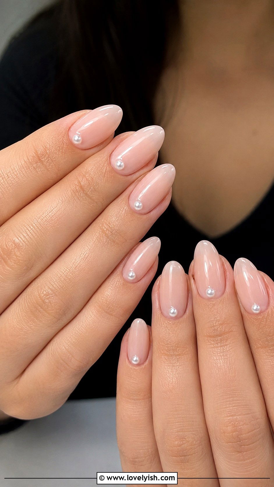 Nude Nails With Pearl Accents - 25 elegant nail designs - 25 elegant nail designs