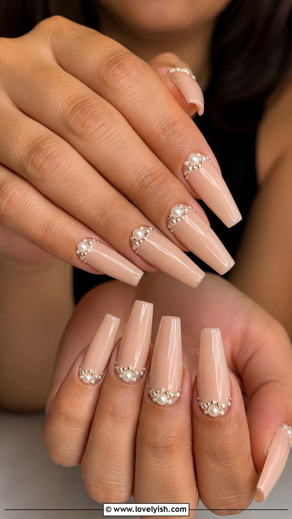 Nude Nails With Pearl Details - 50 nude nails - 50 nude nails
