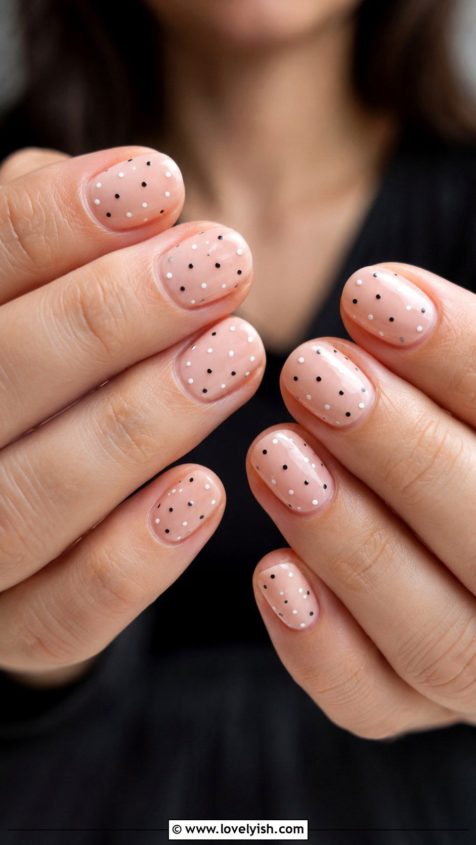 Nude Nails With Polka Dots - 50 nude nails - 50 nude nails