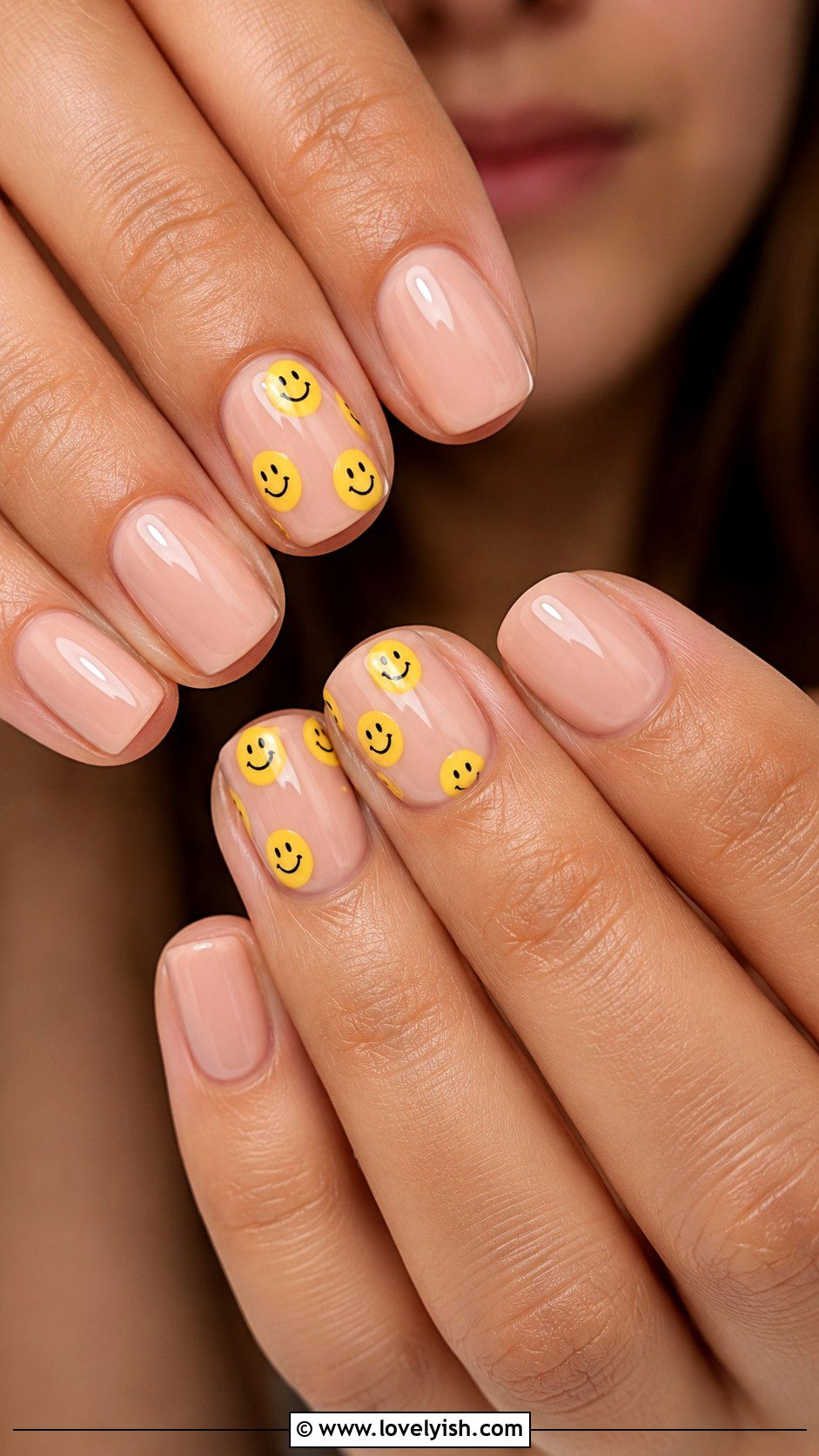 Nude Nails With Smiley Face Art - 50 nude nails - 50 nude nails