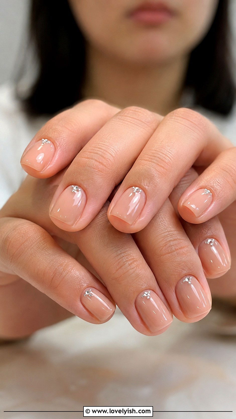 Nude Nails With Tiny Crystals - 50 neutral nails - 50 neutral nails