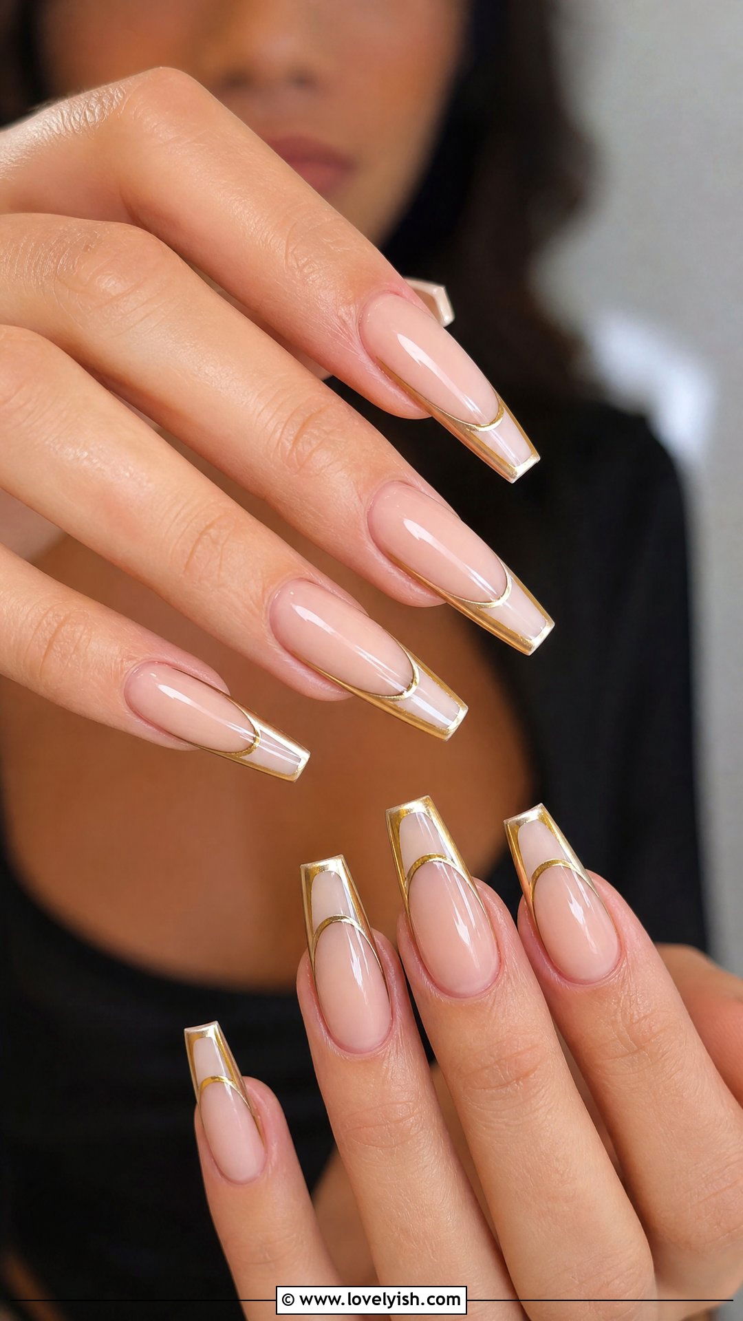 Nude Nails with Negative Space Tip - 25 beginner nail designs - 25 beginner nail designs