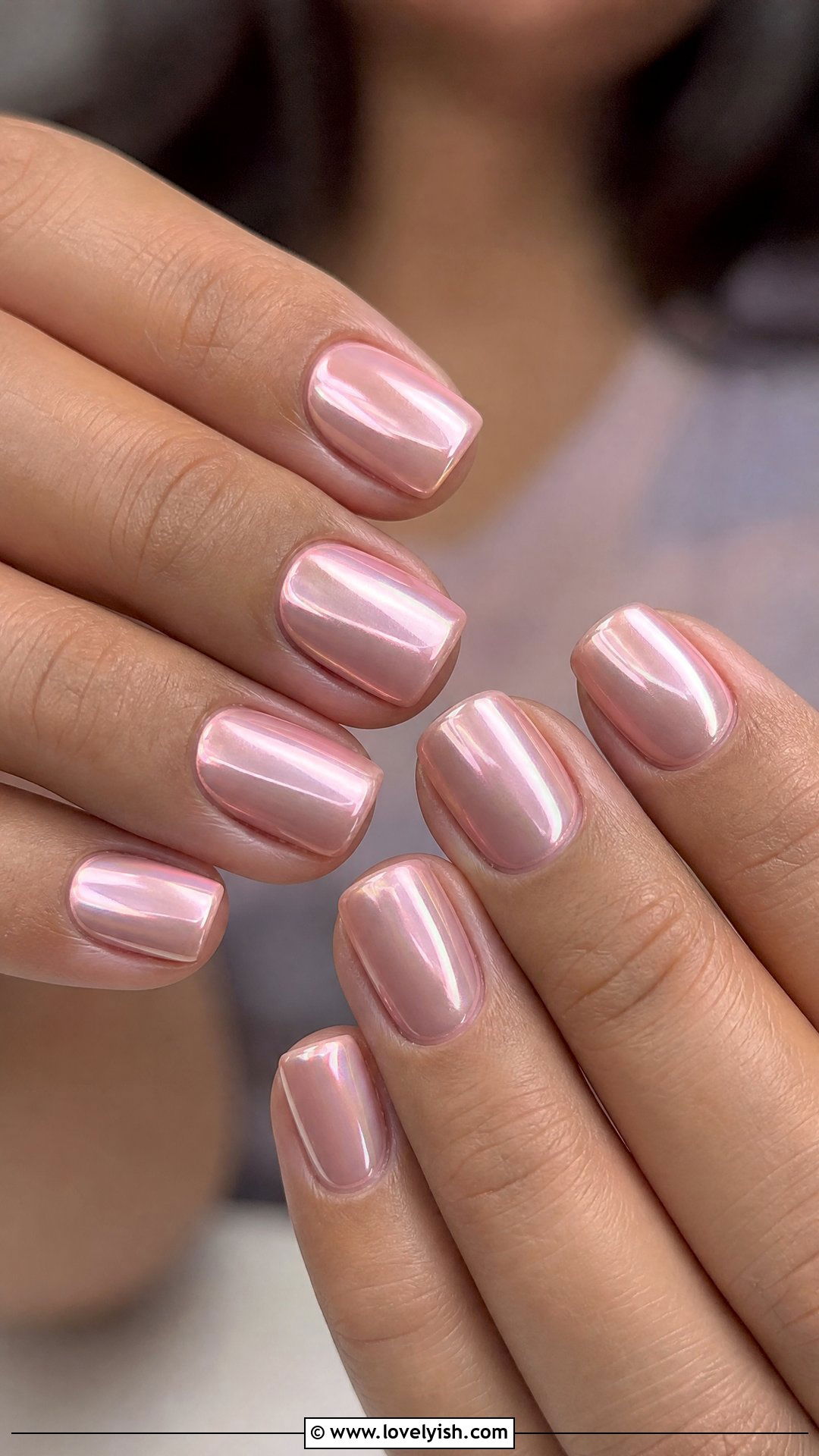 Nude Pink Chrome Nails - 50 sophisticated nails - 50 sophisticated nails