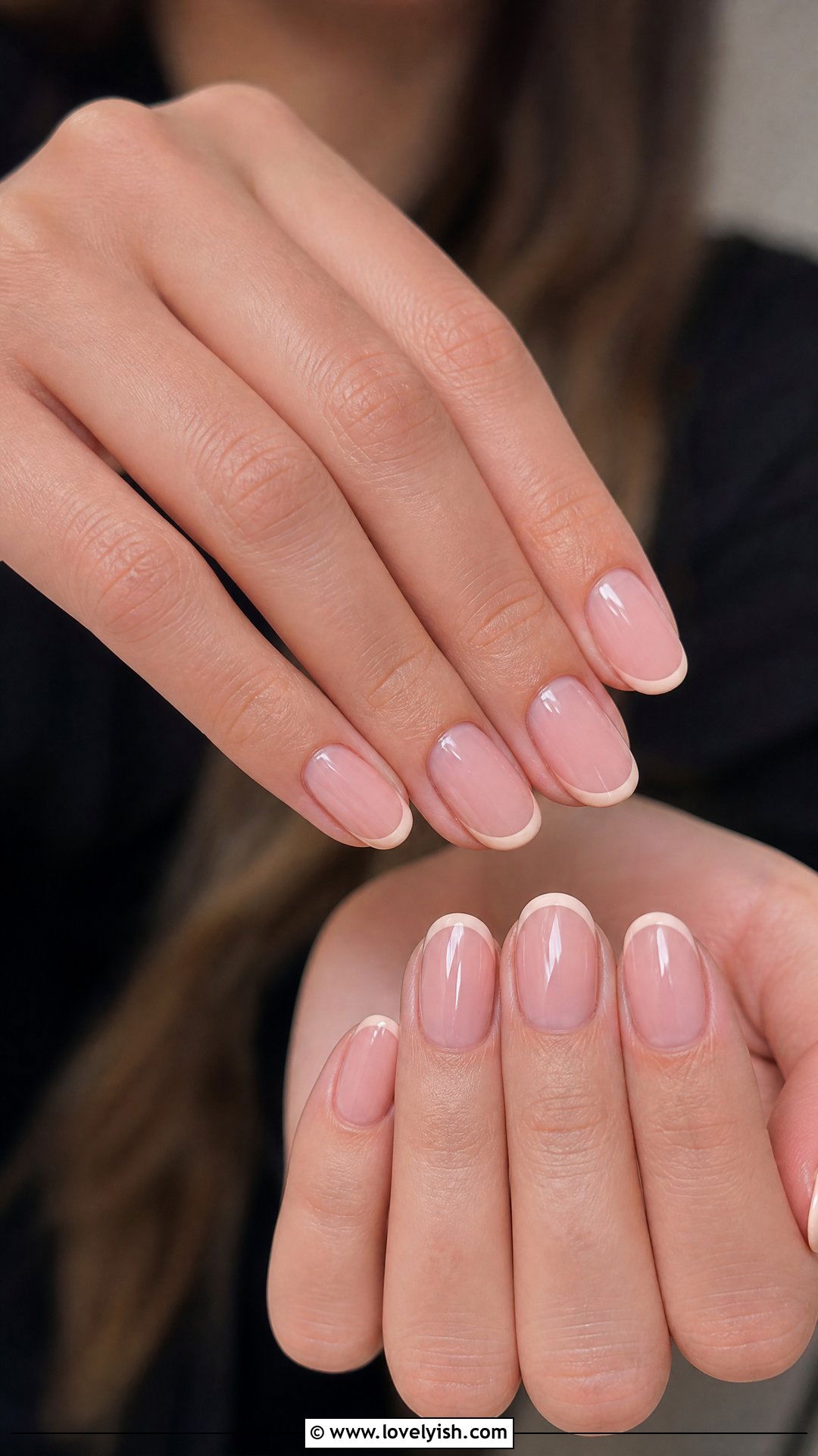 Nude Pink French Tip Nails - 50 natural nails - 50 natural nails