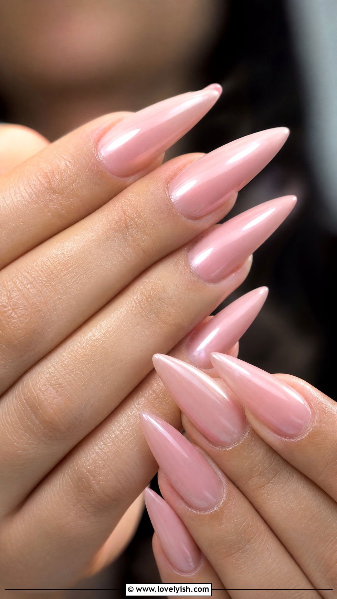 Nude Pink Glazed Long Stiletto Nails - 50 long stiletto nails - 50 long stiletto nails