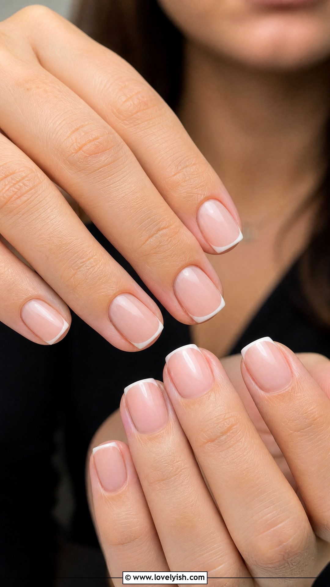 Nude Pink Micro French Tip Square Nails - 50 work appropriate nails - 50 work appropriate nails