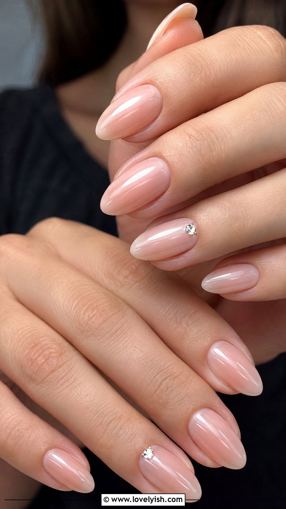 Nude with Diamond Accent Prom Nails - 50 prom nails - 50 prom nails