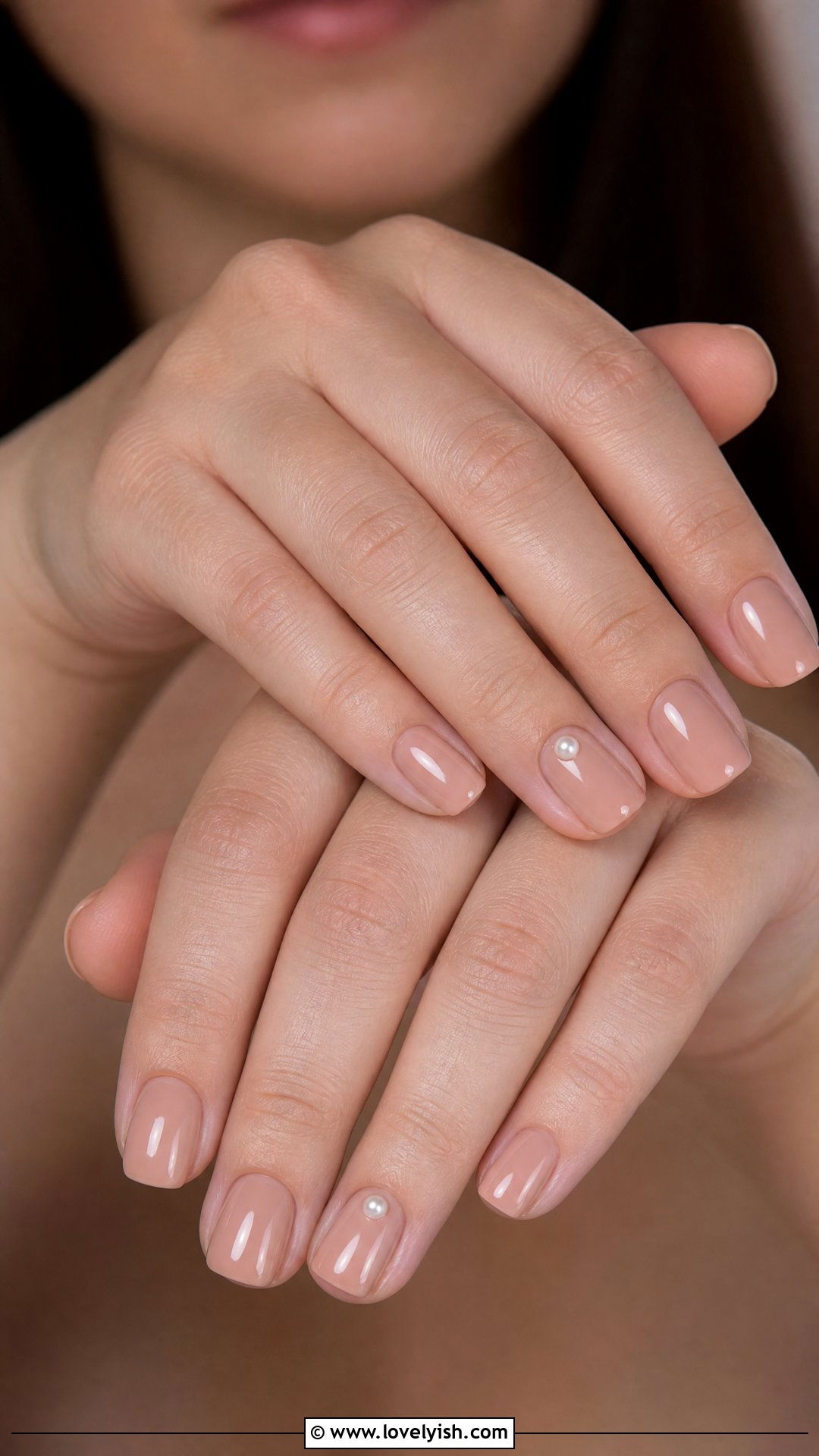 Nude with Pearl Accent Nails - 29 nails for older women - 29 nails for older women