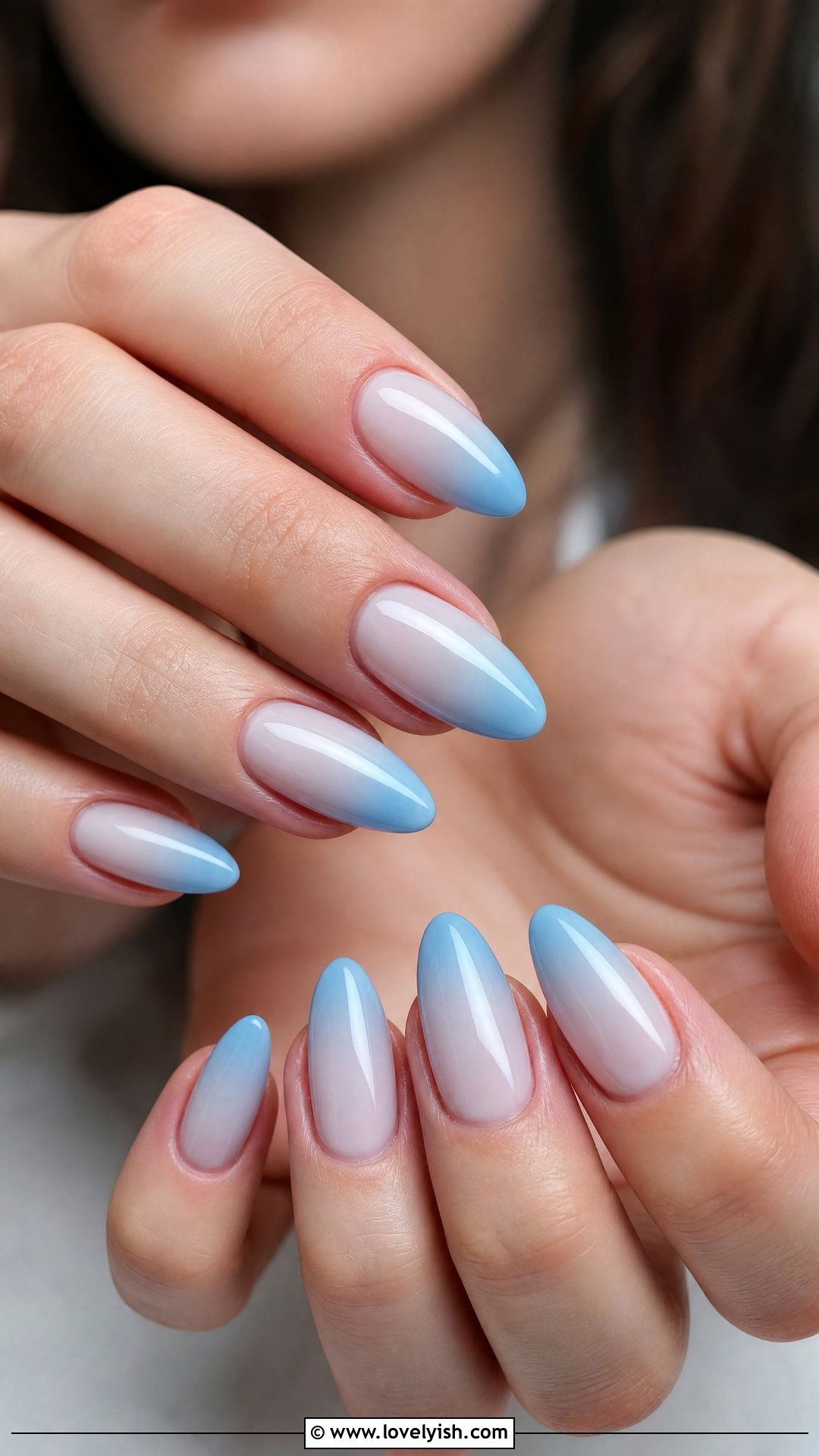 Ocean Blue French Ombre - 50 french ombre nails - 50 french ombre nails