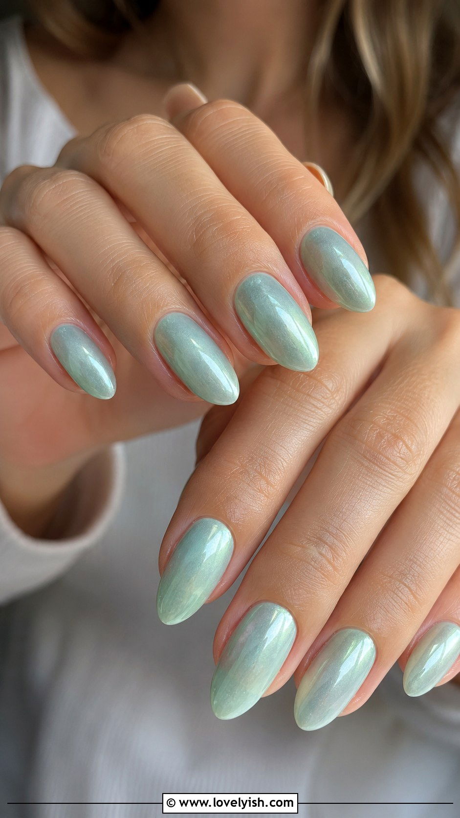 Ocean Foam Glazed Nails - 38 beach nail designs - 38 beach nail designs
