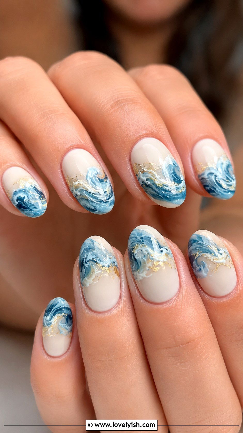Ocean Wave Nails - 39 summer nail ideas - 39 summer nail ideas