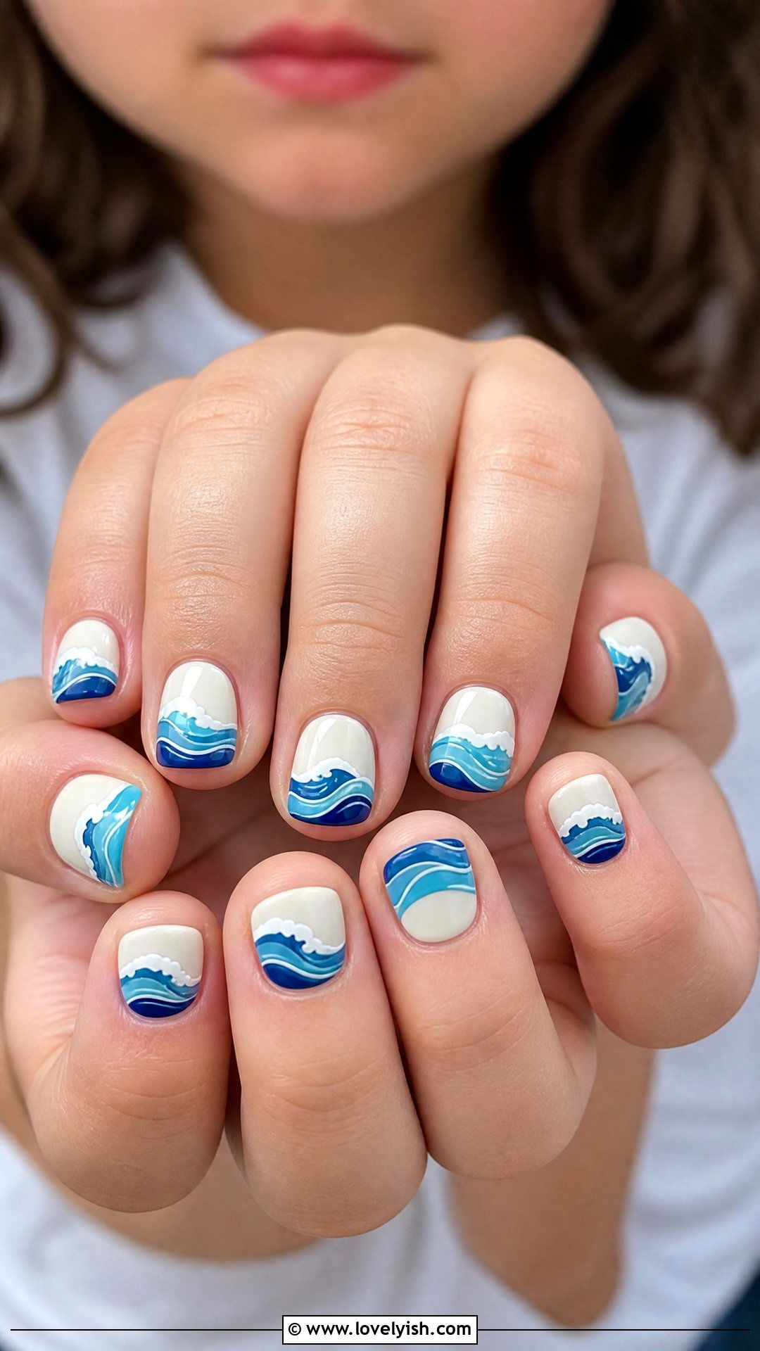 Ocean Wave Nails - 32 nail designs for kids - 32 nail designs for kids