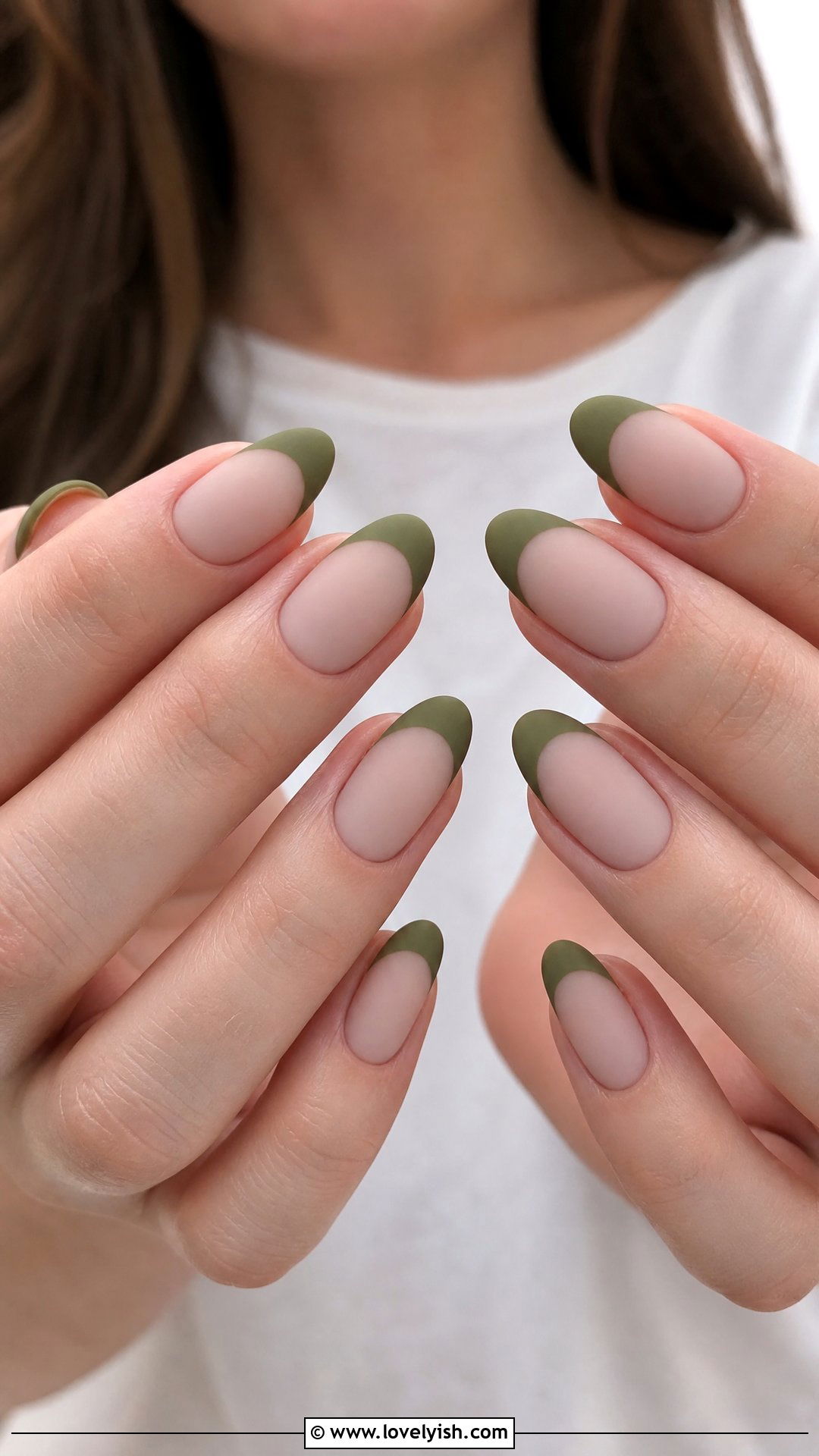 Olive Green French Tip Nails - 50 colored french tip nails - 50 colored french tip nails