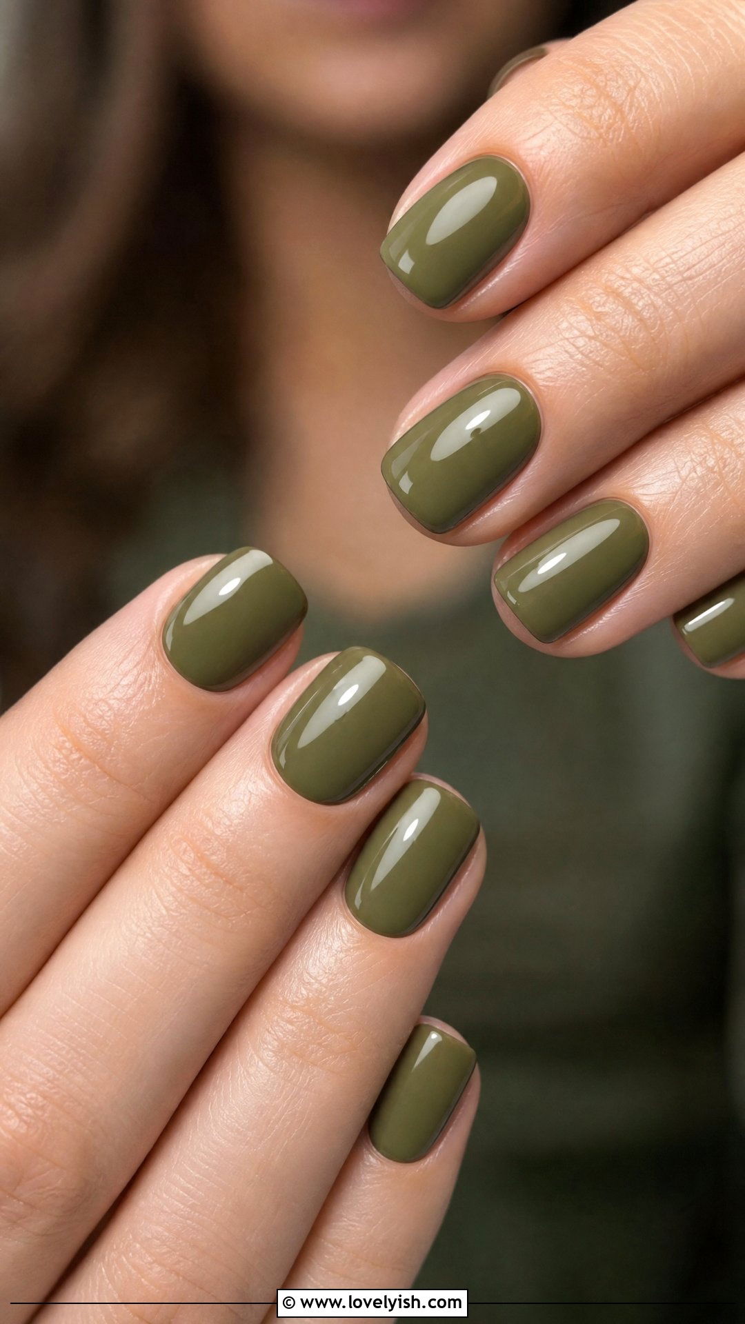 Olive Green Gel Nails - 50 gel manicure - 50 gel manicure