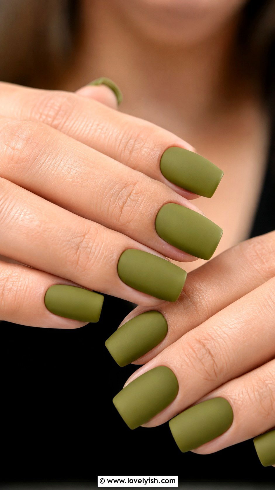 Olive Green Matte Nails - 38 green nail designs - 38 green nail designs