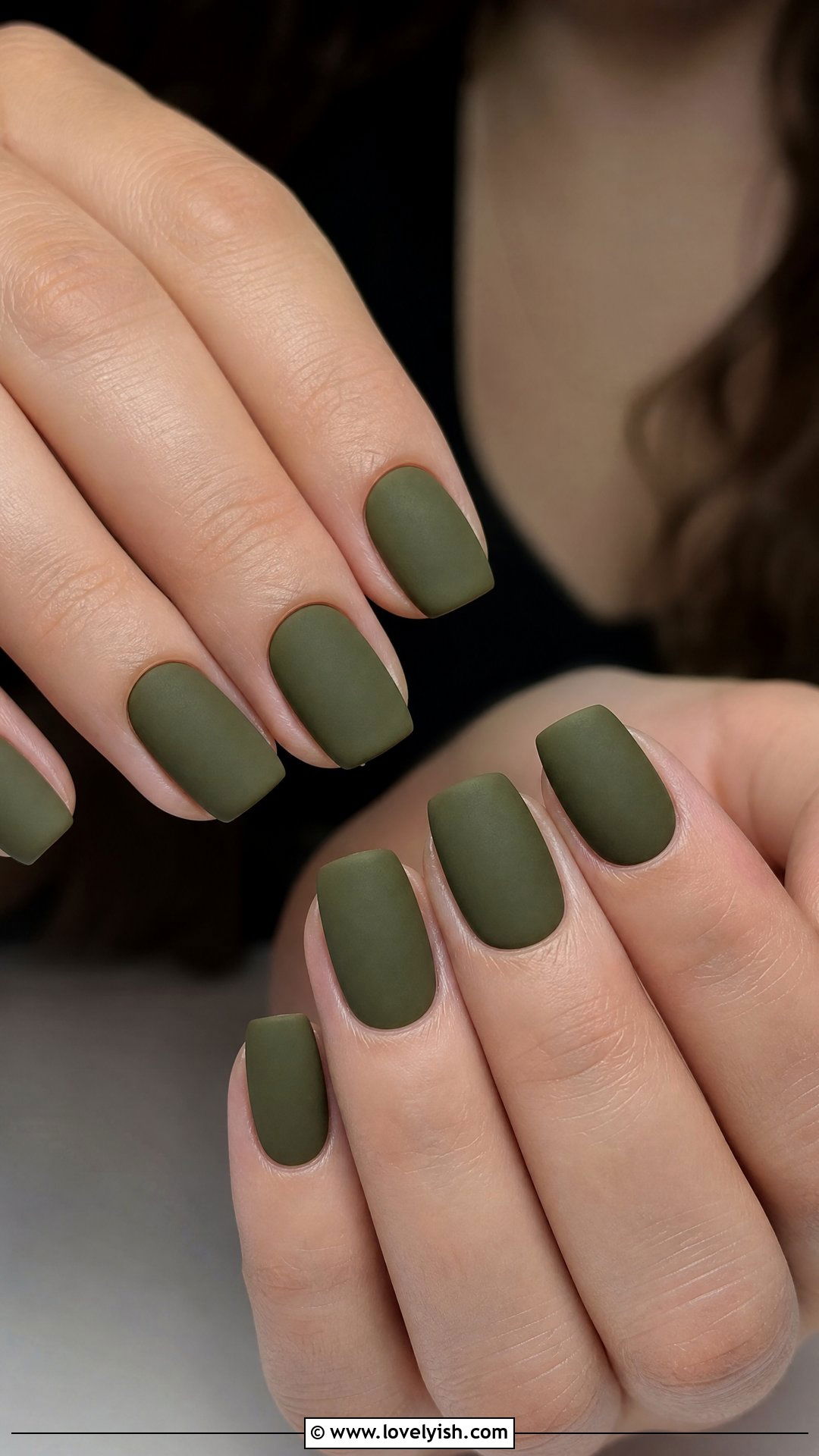 Olive Green Matte Nails - 44 nails designs - 44 nails designs