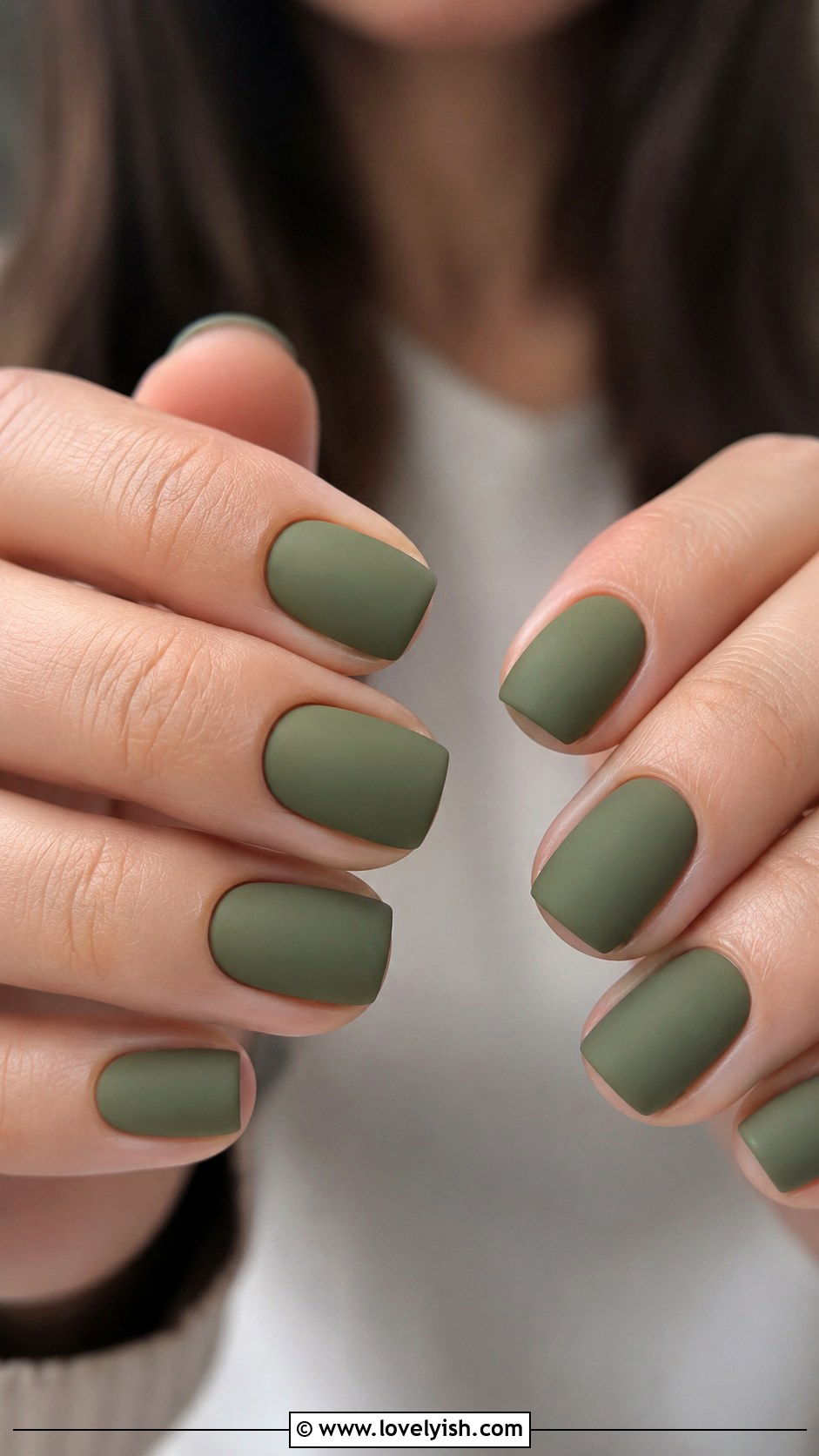 Olive Green Matte Nails - 50 green nails - 50 green nails