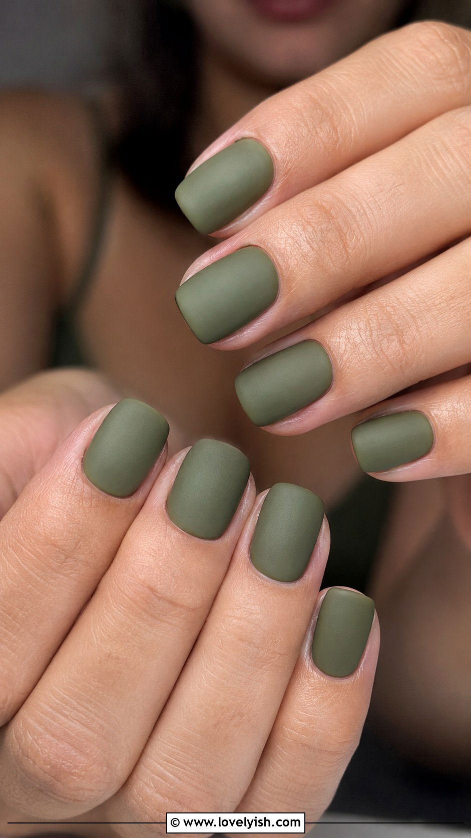 Olive Green Matte Nails - 50 mens nail design ideas - 50 mens nail design ideas
