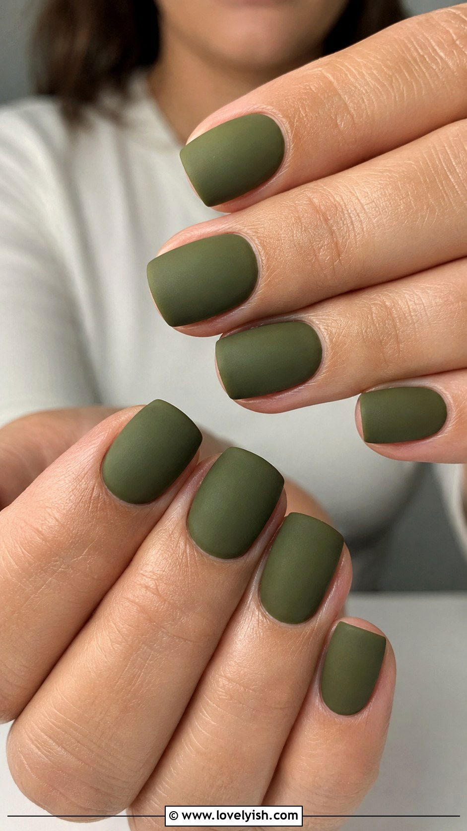 Olive Green Matte Nails - 25 green nail design ideas - 25 green nail design ideas