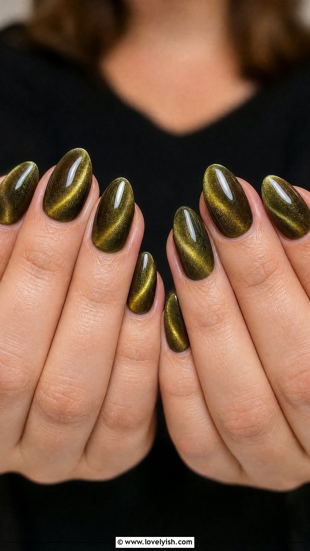 Olive Moss Cat Eye Nails - 25 cat eye nails design ideas - 25 cat eye nails design ideas