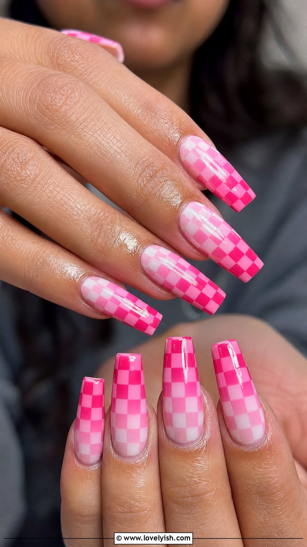 Ombre Checkered Nails - 50 checkered nails - 50 checkered nails