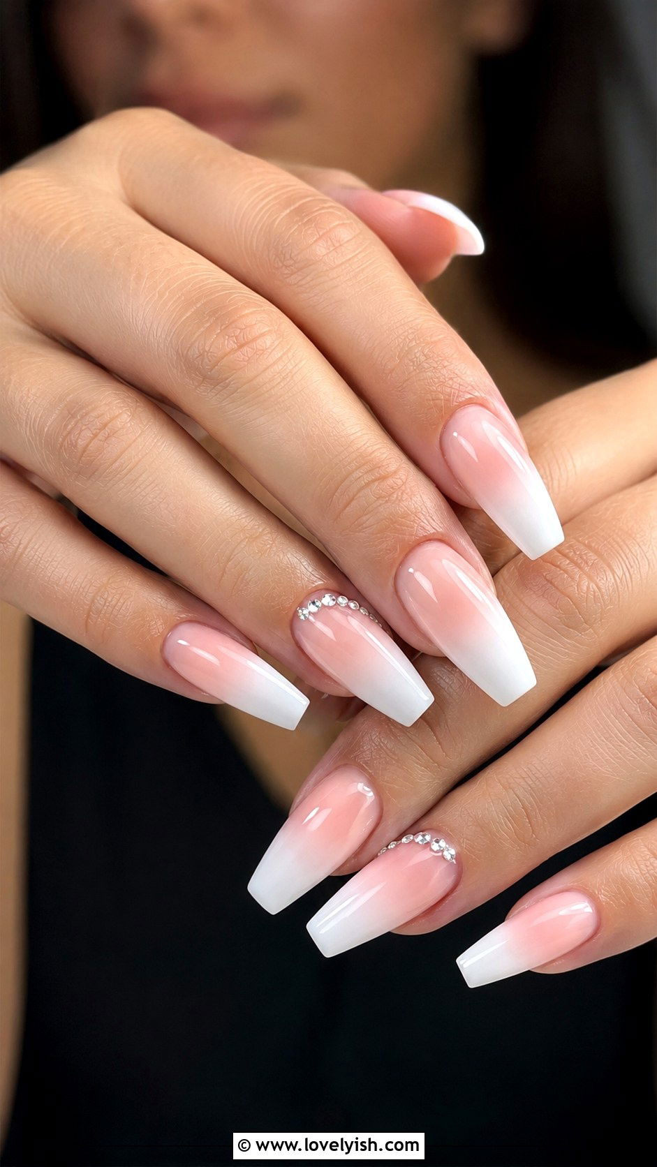 Ombre Coffin Nails for Bride - 25 wedding nails for bride - 25 wedding nails for bride