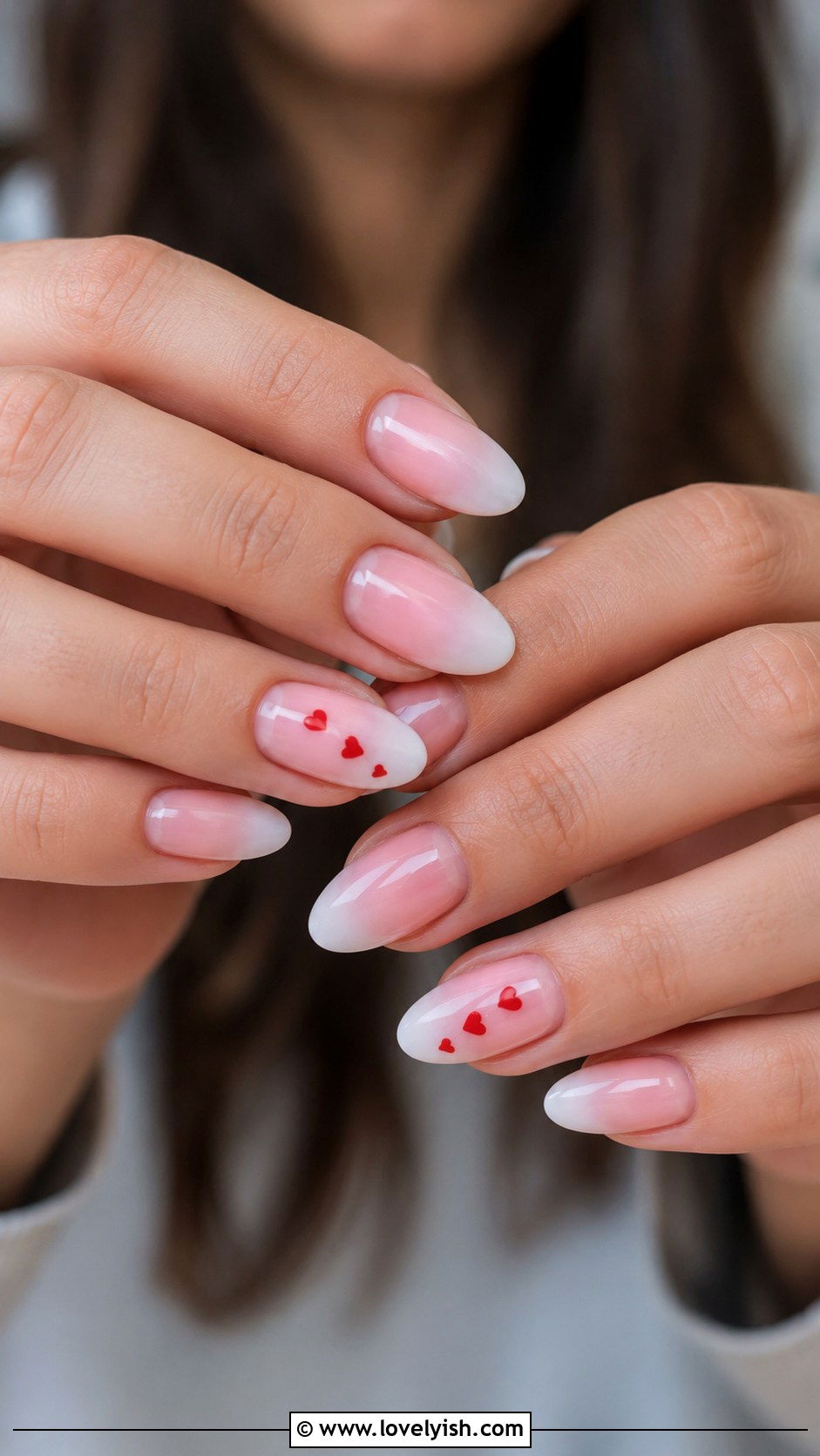 Ombre French Nails with Gold Foil - 50 ombre french nails - 50 ombre french nails