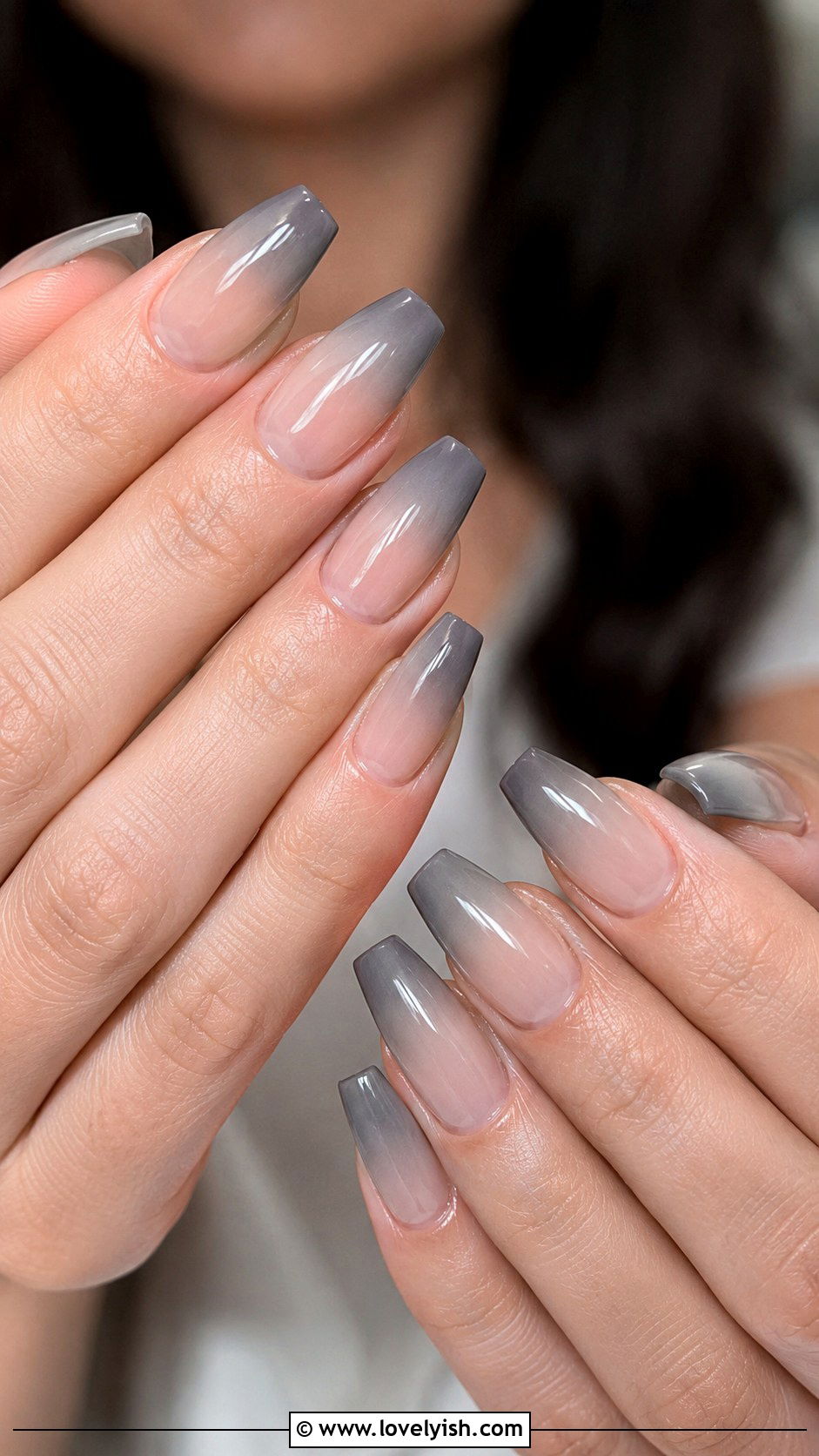 Ombre French Nails with Star Accent - 50 ombre french nails - 50 ombre french nails