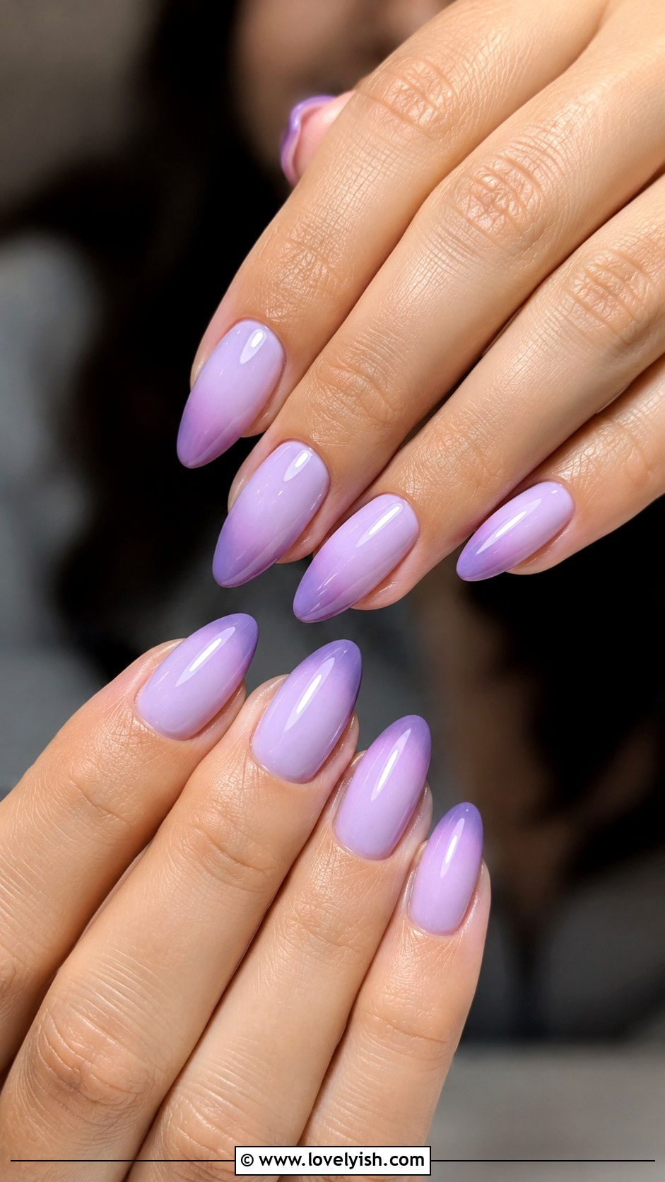 Ombre Lavender to Lilac Nails - 50 tumblr nail designs - 50 tumblr nail designs
