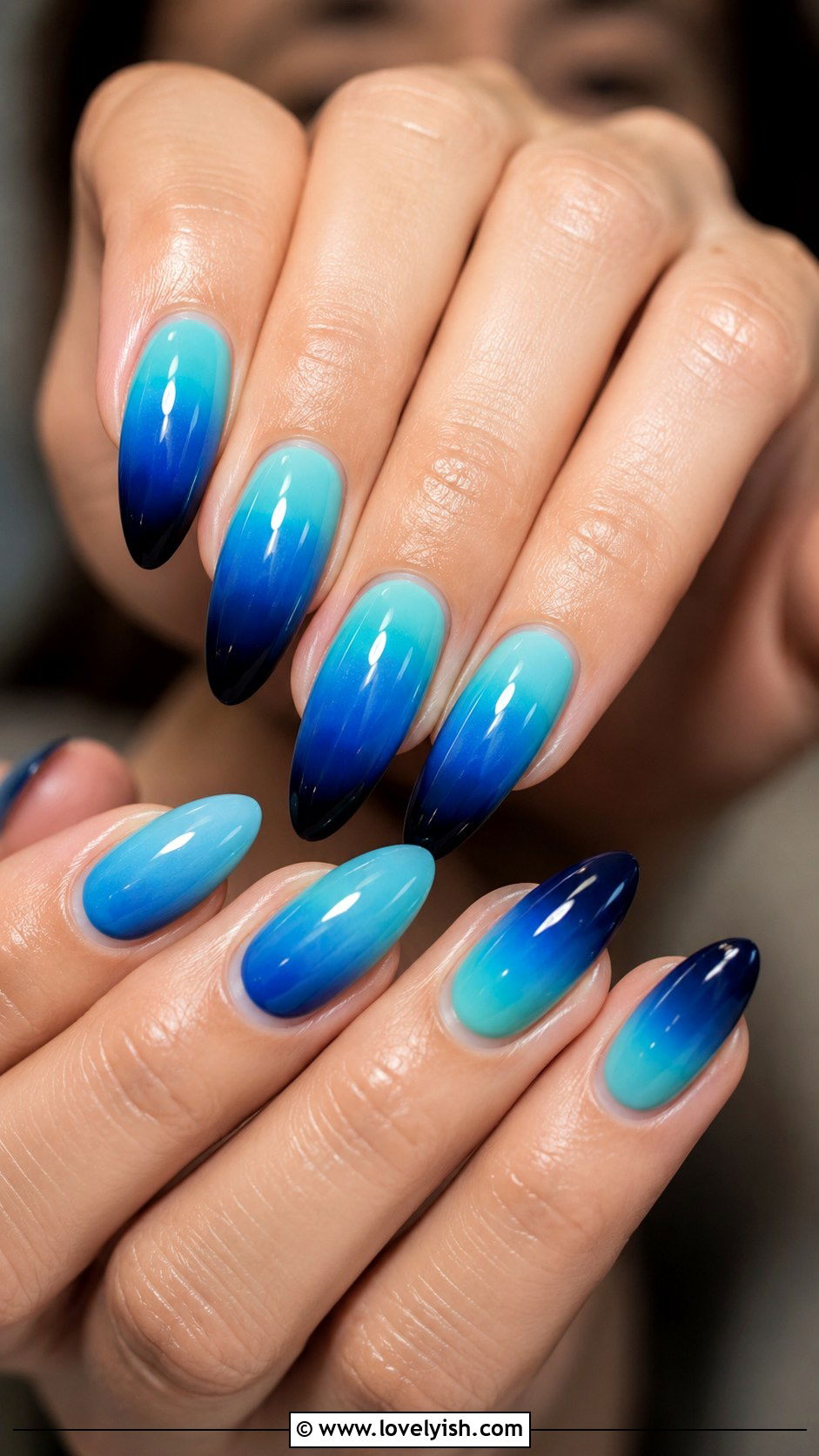 Ombre Turquoise to Navy Ocean Nails - 50 ocean nails - 50 ocean nails