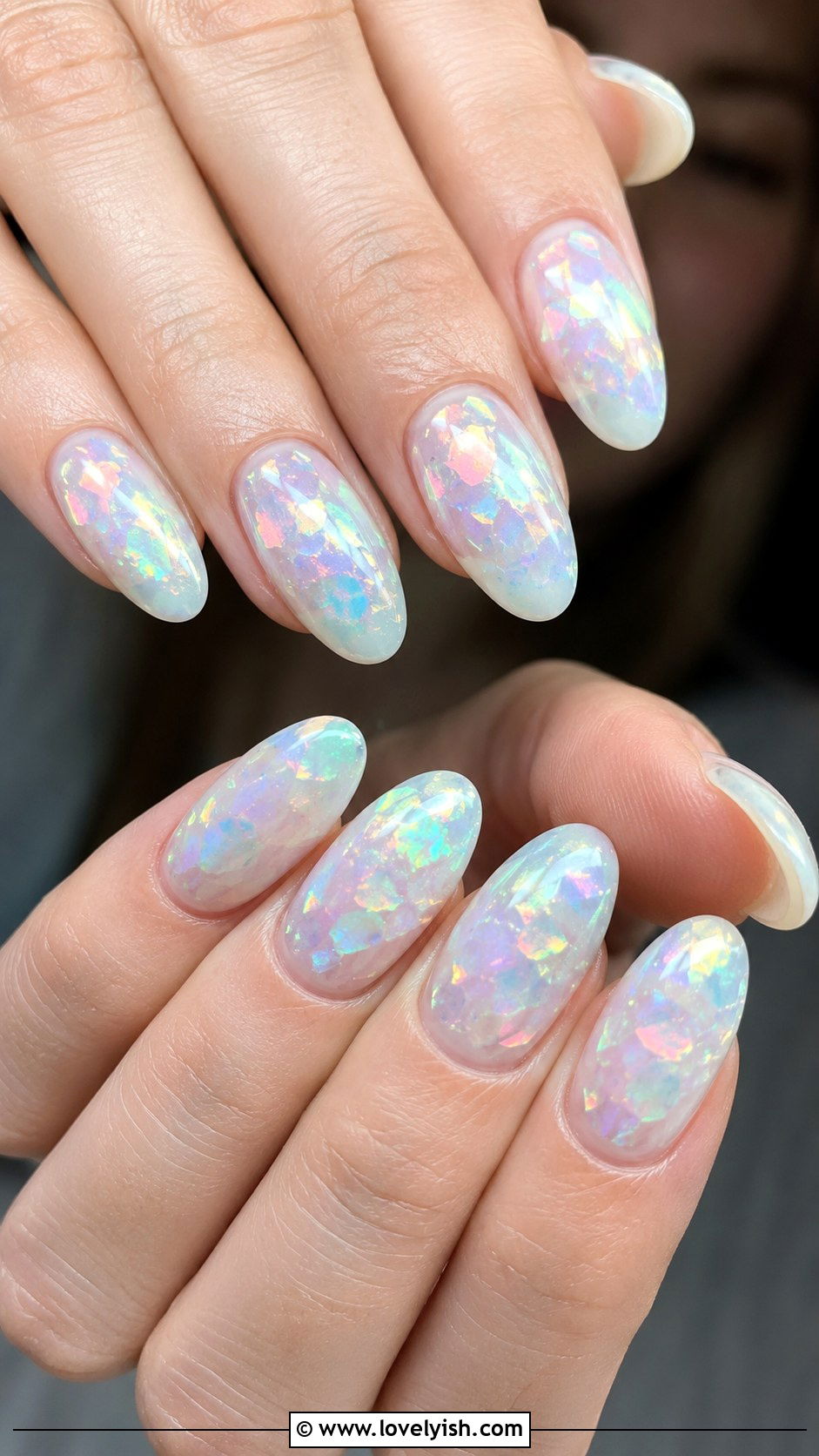 Opal Iridescent Nails - 50 luxury nails - 50 luxury nails