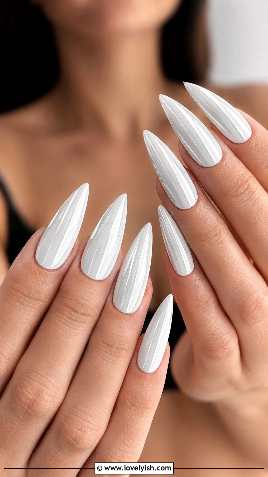 Opaque White Chrome Nails - 50 white chrome nails - 50 white chrome nails
