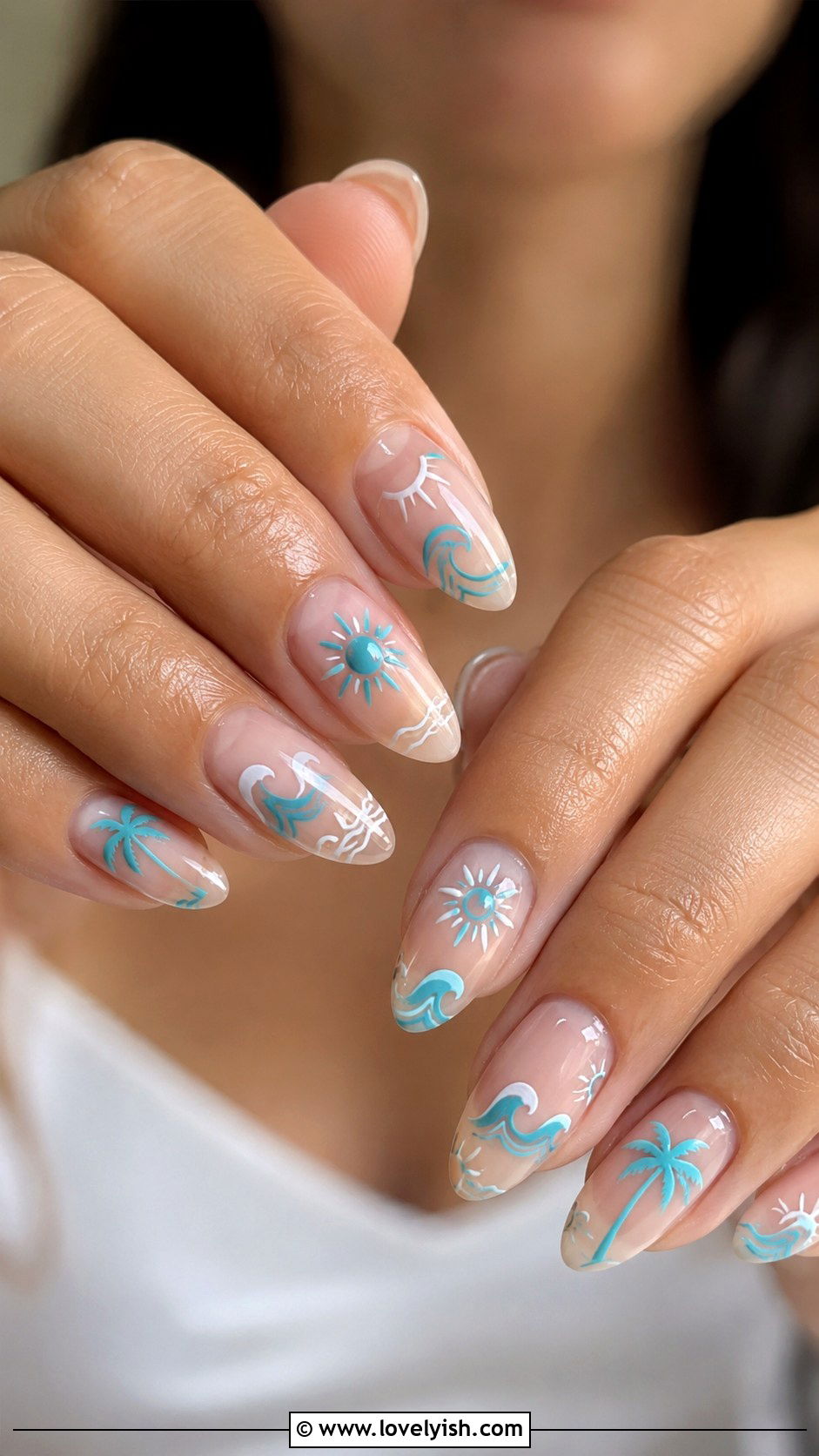 Orange and Coral Mixed Nail Vacation Set - 50 vacation nails - 50 vacation nails