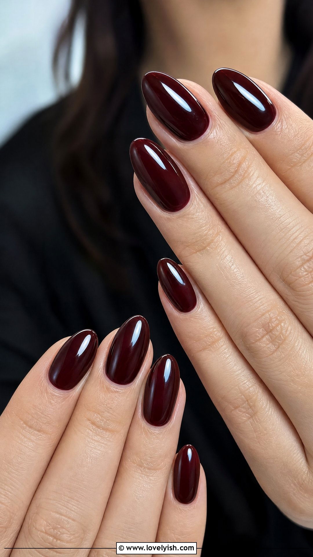 Oxblood Glossy Nails - 50 edgy nails - 50 edgy nails