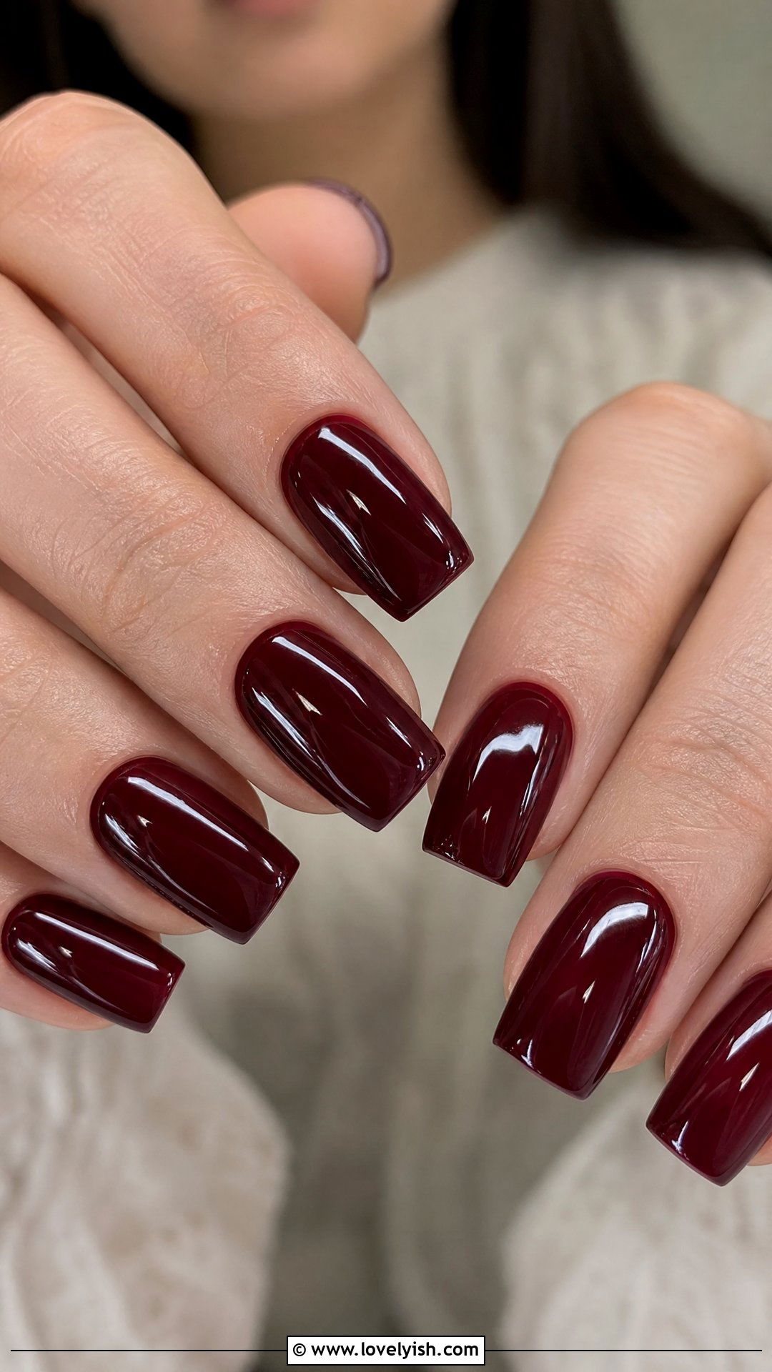 Oxblood Square Nails - 50 dark red nails - 50 dark red nails
