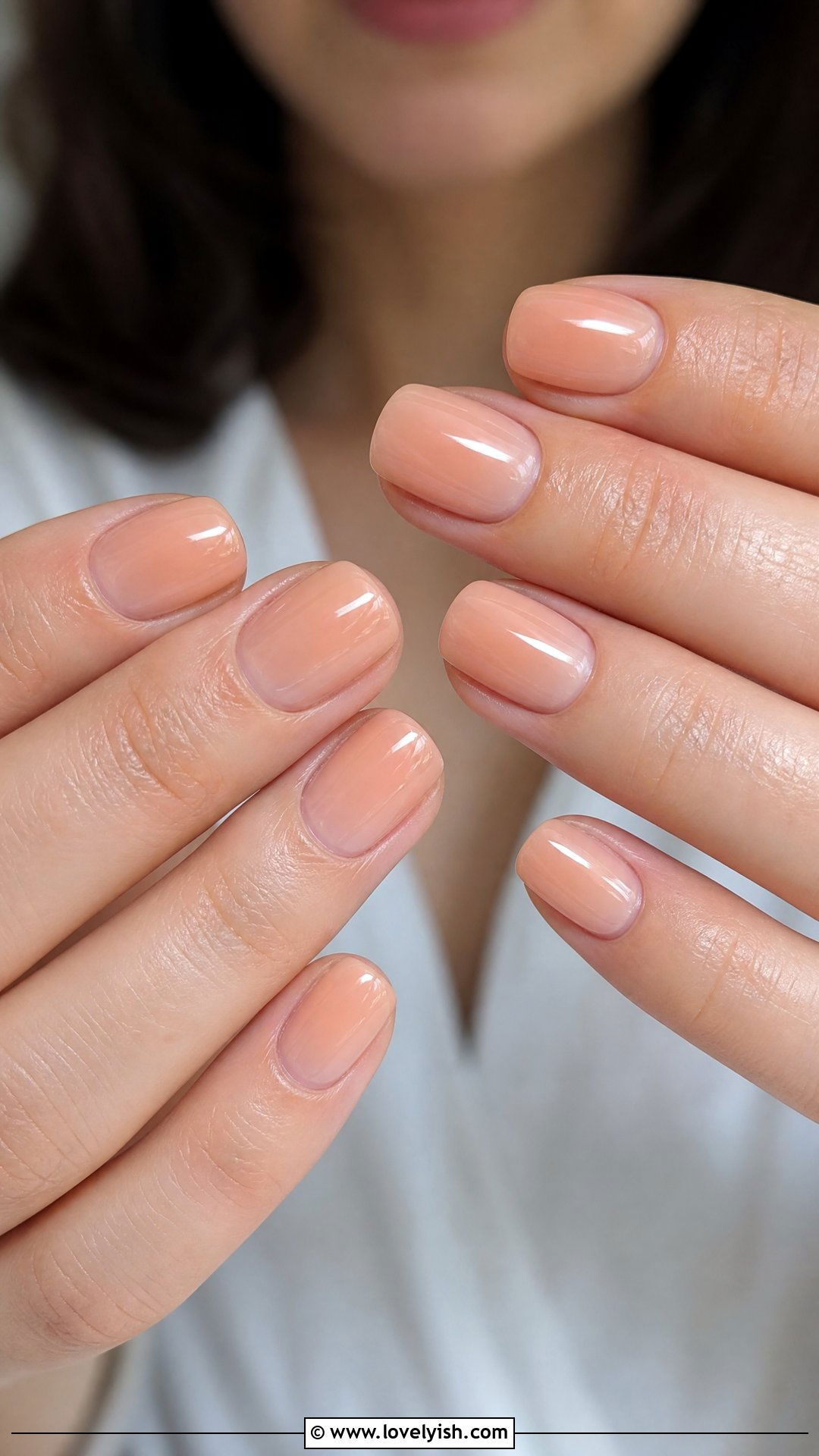 Pale Peach Sheer Nails - 38 simple nail art designs - 38 simple nail art designs
