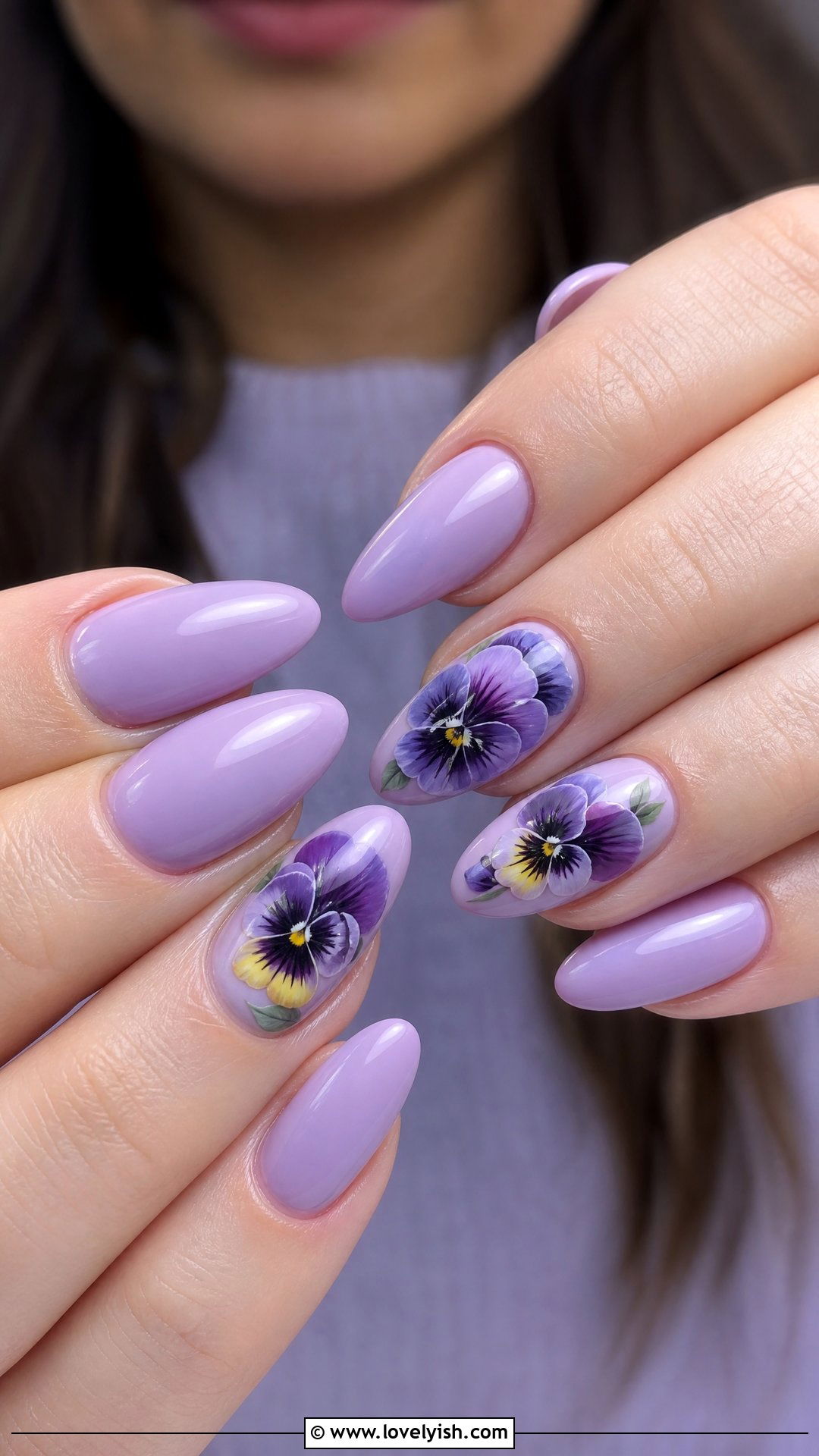 Pansy Purple Nails - 50 flower nails - 50 flower nails