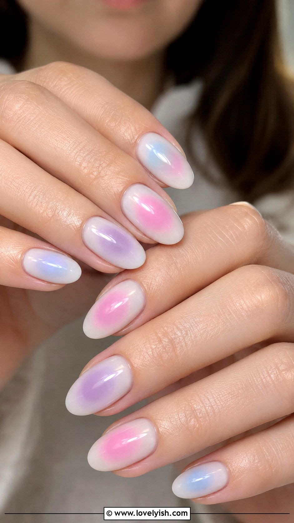 Pastel Aura Gradient Nails - 40 nail design template - 40 nail design template