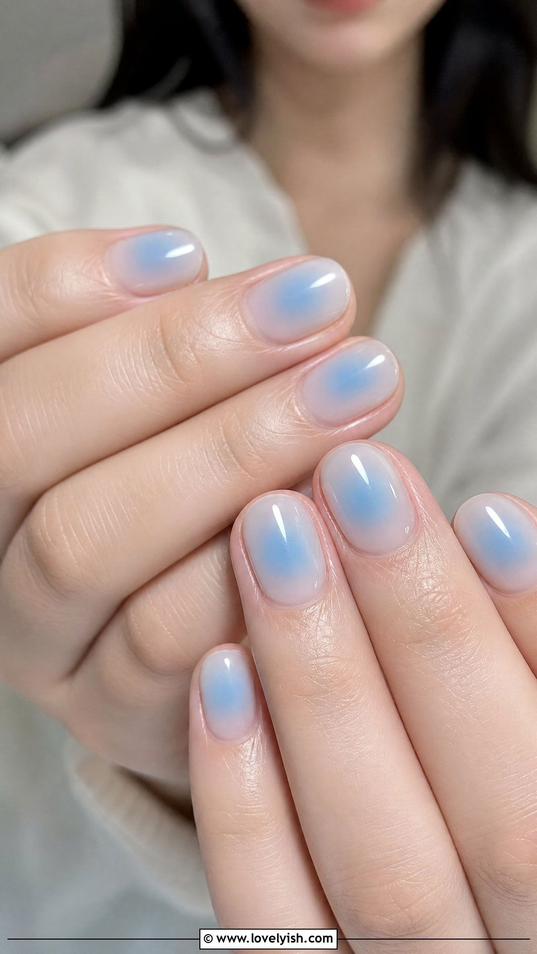 Pastel Blue Aura Nails - 25 blue nail design ideas - 25 blue nail design ideas