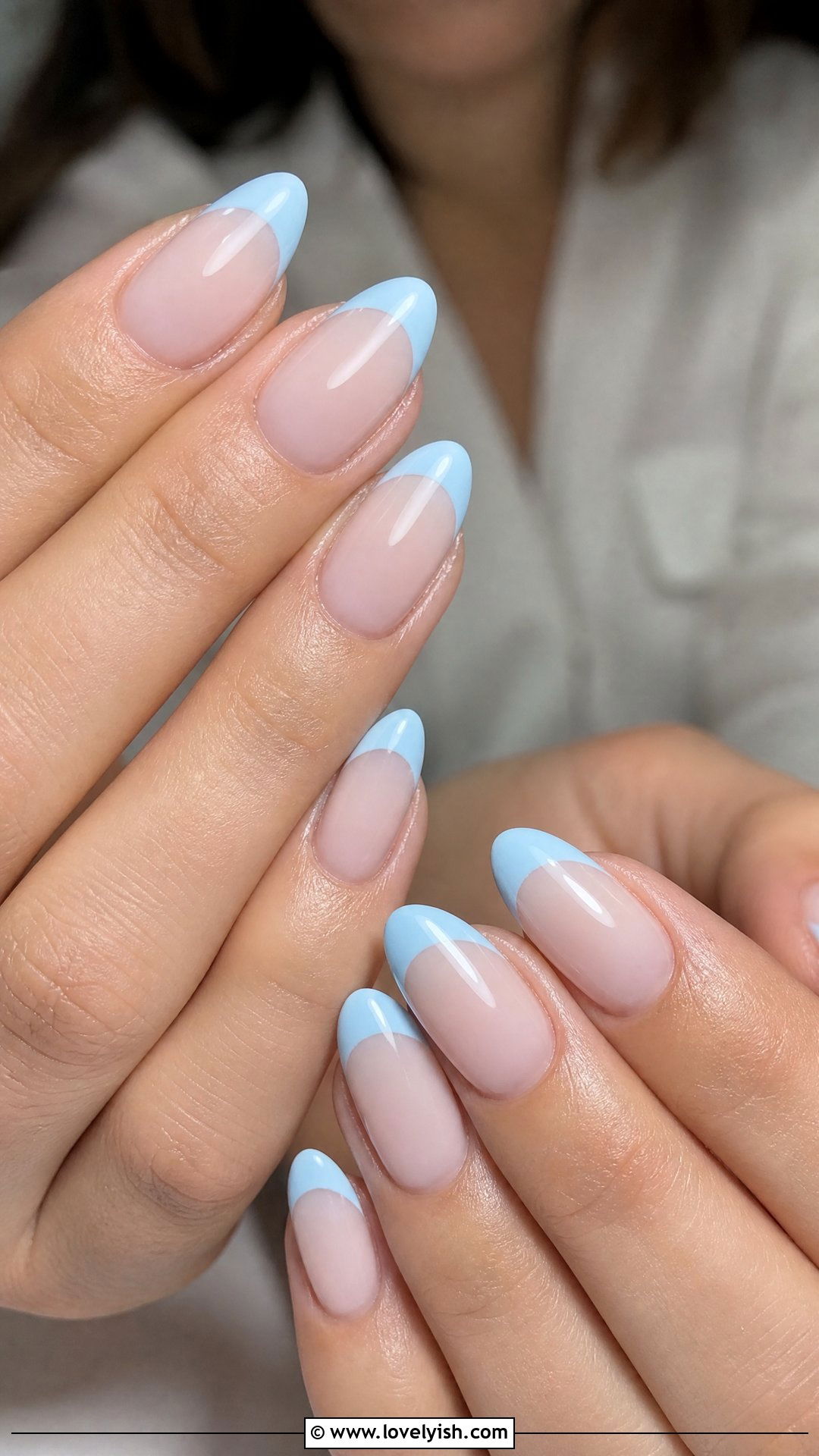 Pastel Blue French Tip Prom Nails - 25 prom nail ideas - 25 prom nail ideas