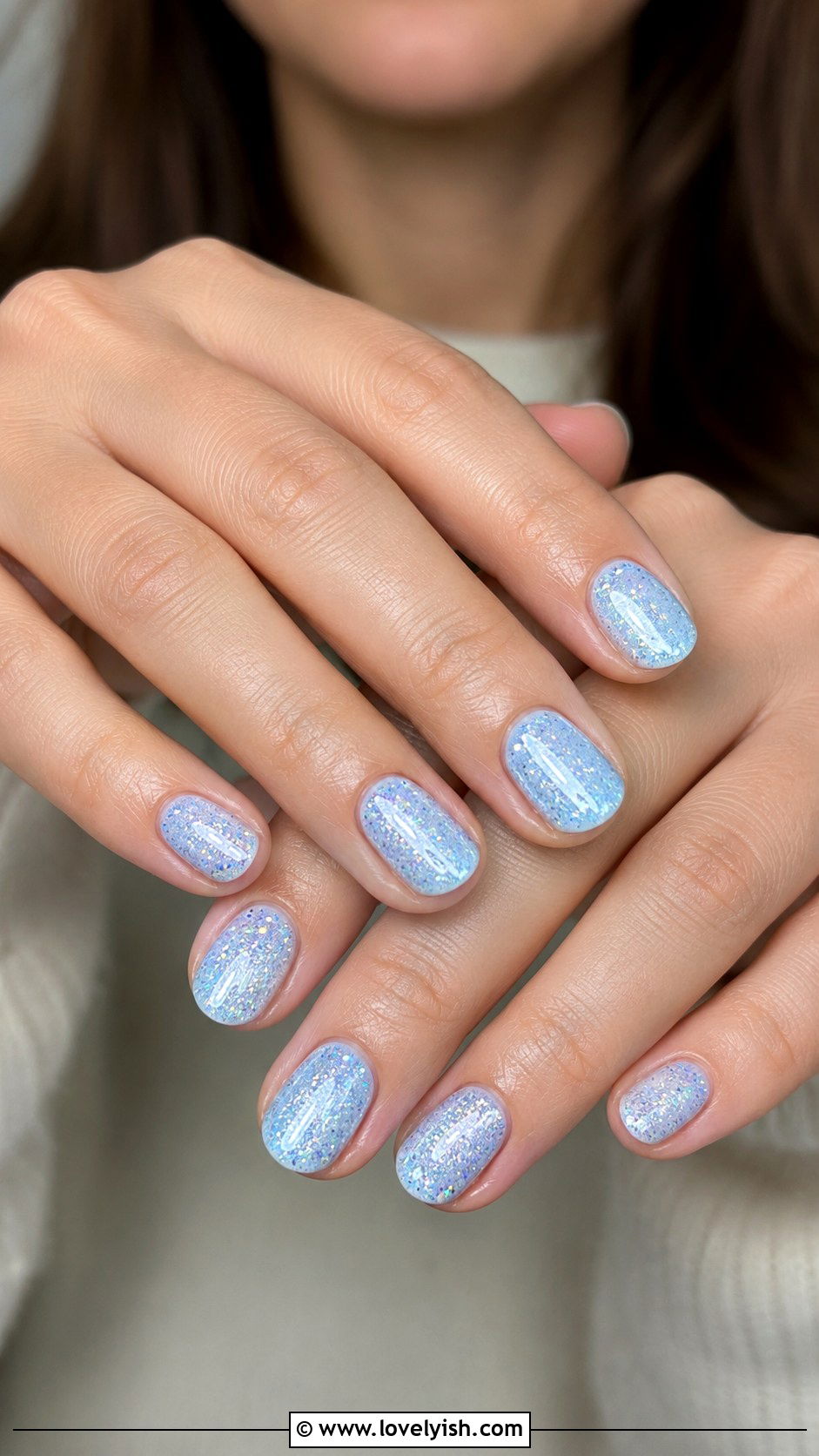 Pastel Blue Glitter Nails - 25 glitter nail designs - 25 glitter nail designs