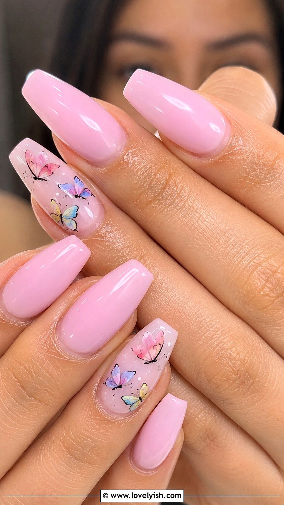 Pastel Butterfly Nails - 50 april nail designs - 50 april nail designs
