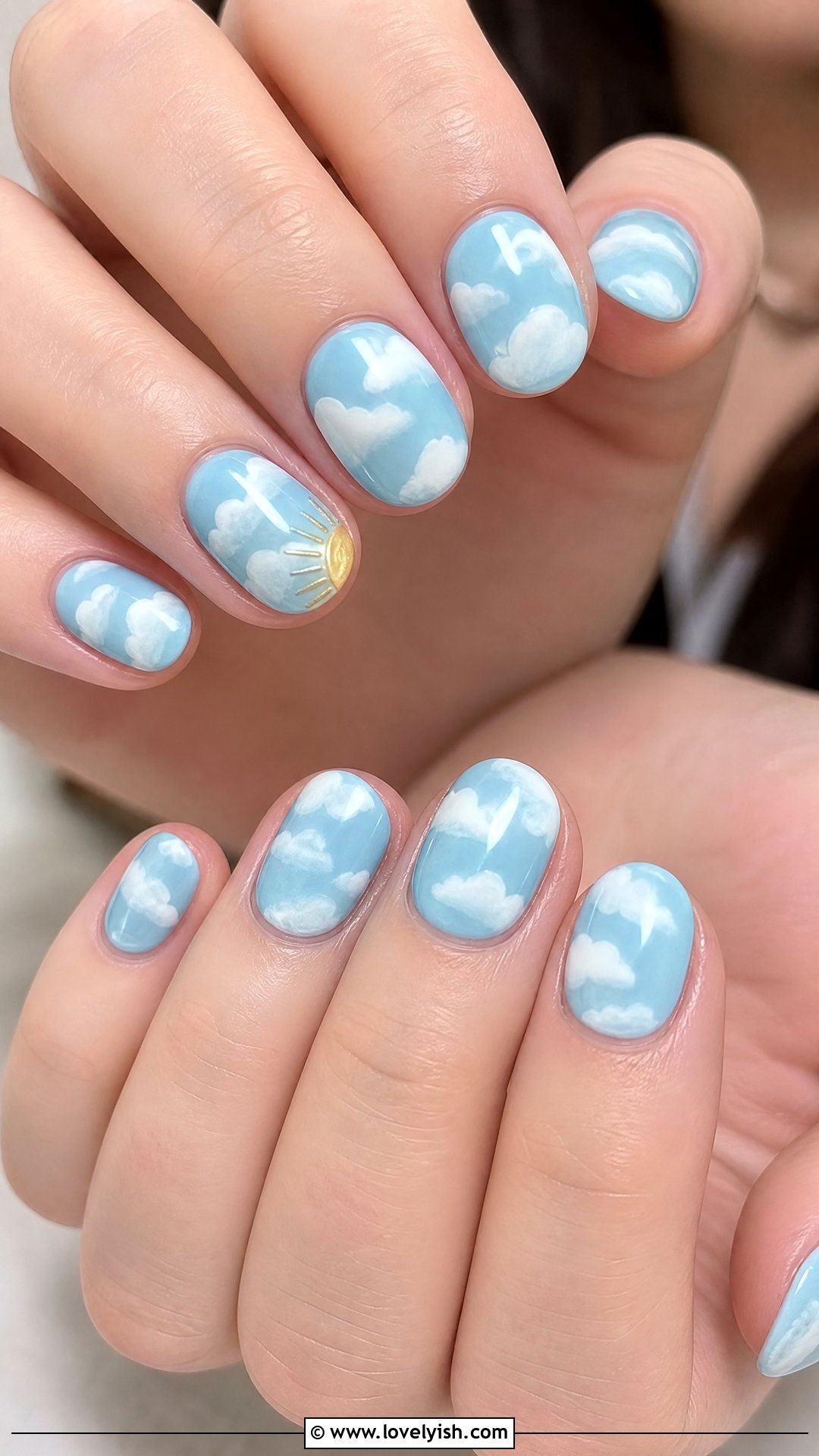 Pastel Cloud and Sky Easter Nails - 31 easter nail designs 2026 - 31 easter nail designs 2026